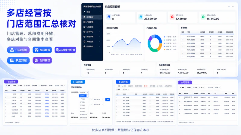 多店记账软件门店经营管理功能展示